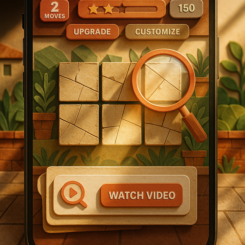 Find hidden objects inside rooftop puzzle tiles