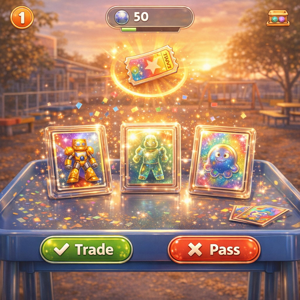 A sticker-bombed lunchbox opening to reveal rewards